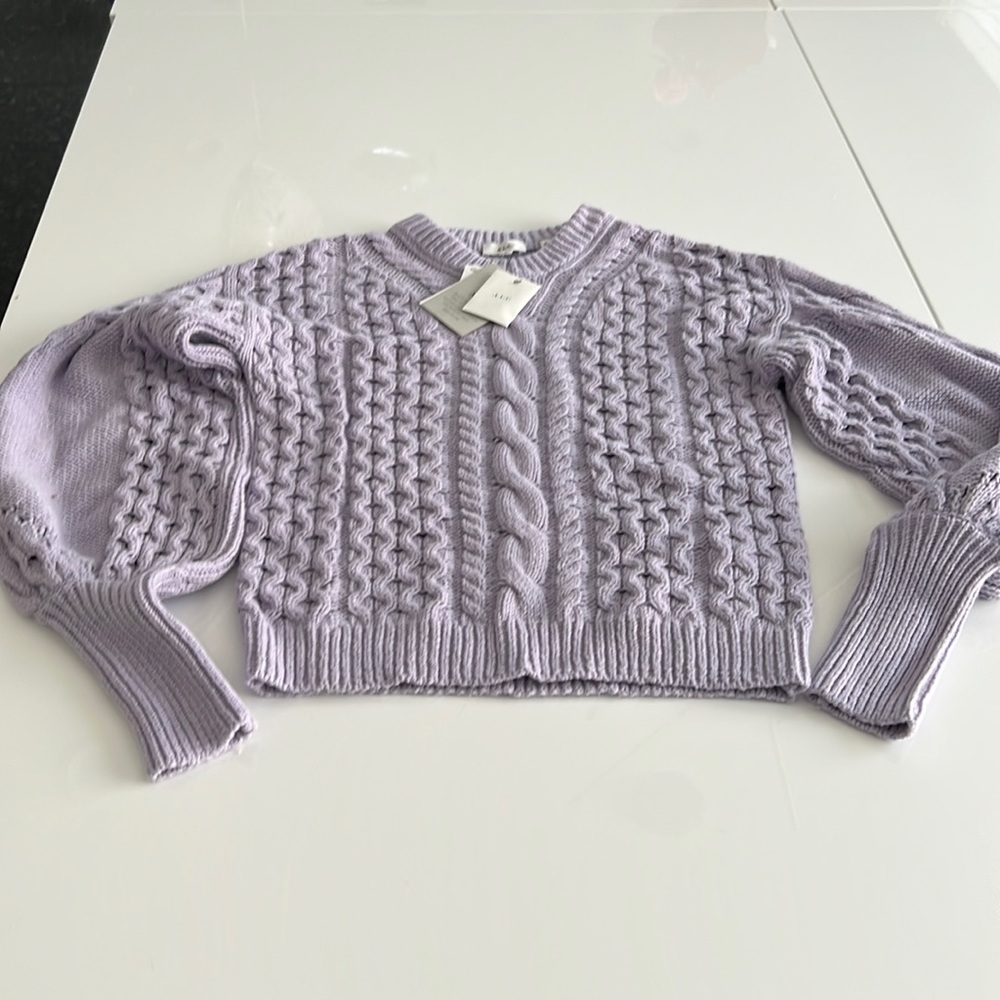 Alc purple cable sweater